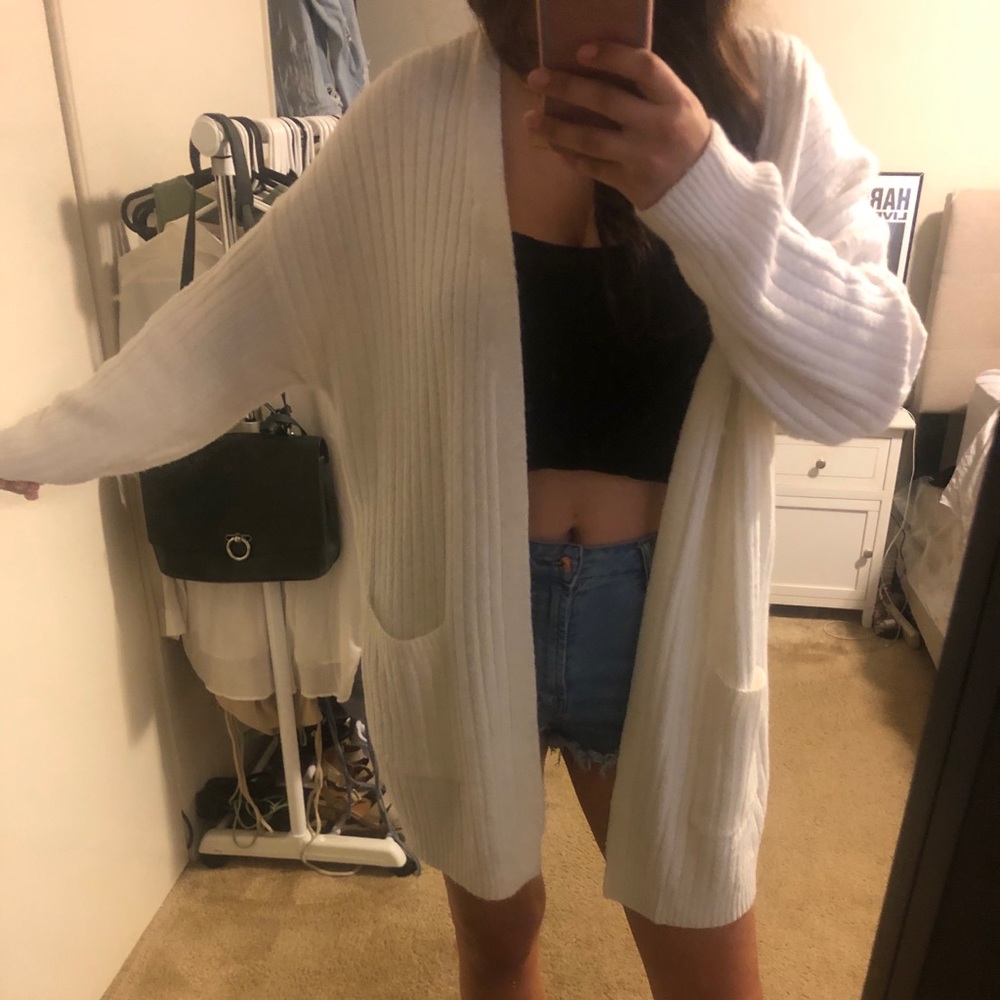 Soft White Long Cardigan